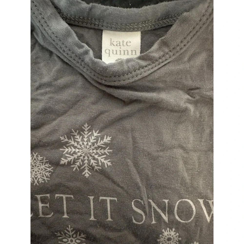 Kate Quinn Let It Snow Gray Bamboo Collection Knotted Gown 0-3 Months Layette